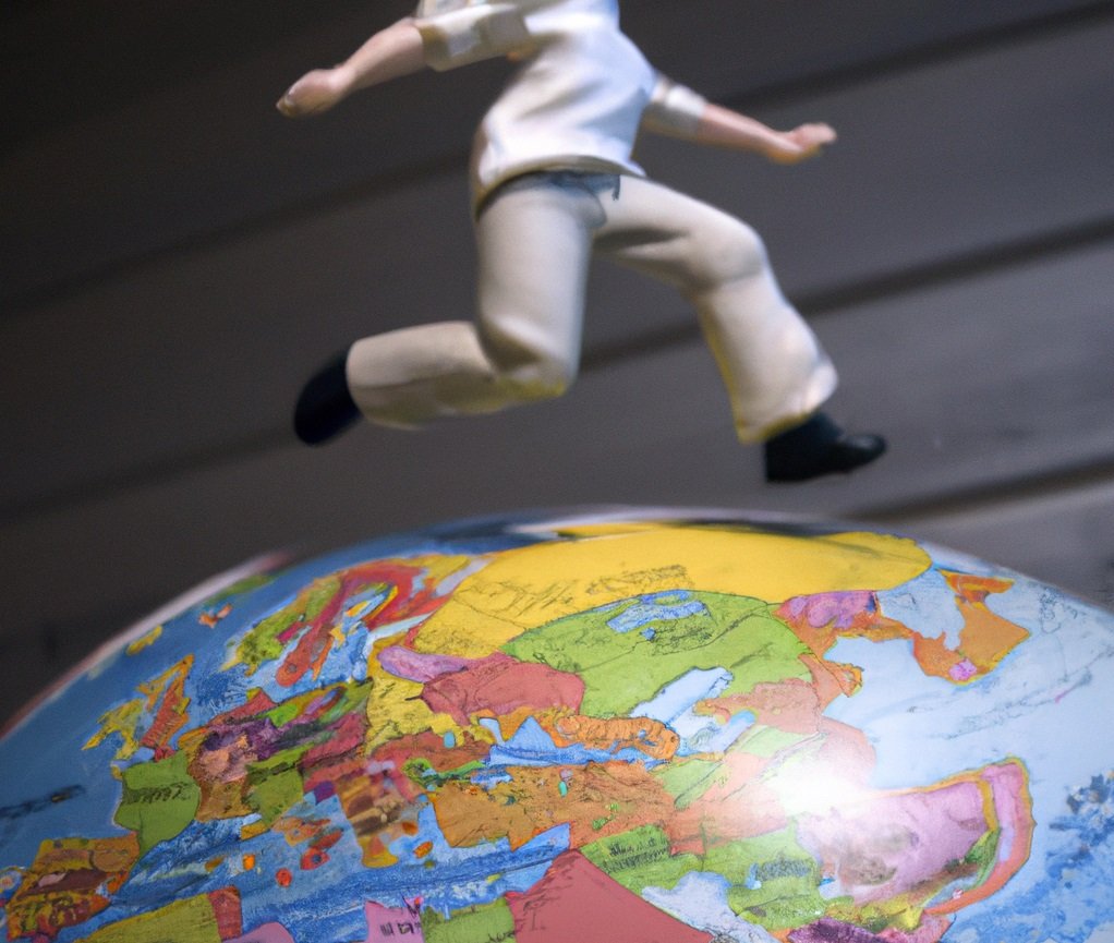Jumping across a globe